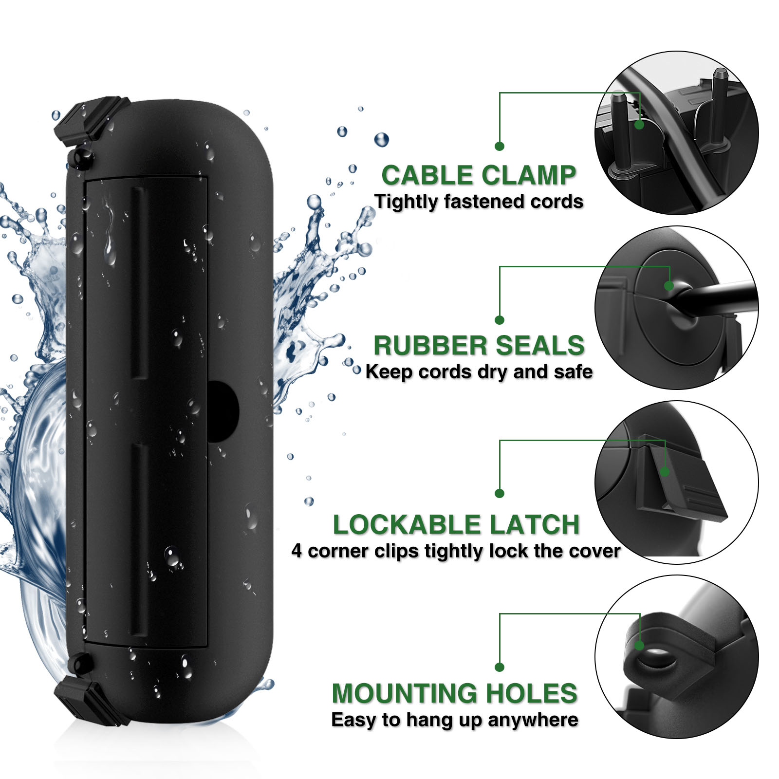 Small IP44 Waterproof Outdoor  - Outdoor Use Power Strip recension och pris